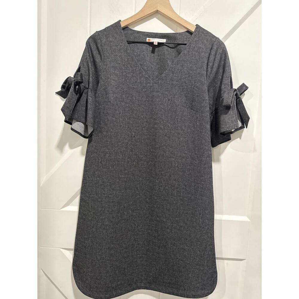 Jude Connally Dark Gray Dress with Bow Sleeve Detail Size S